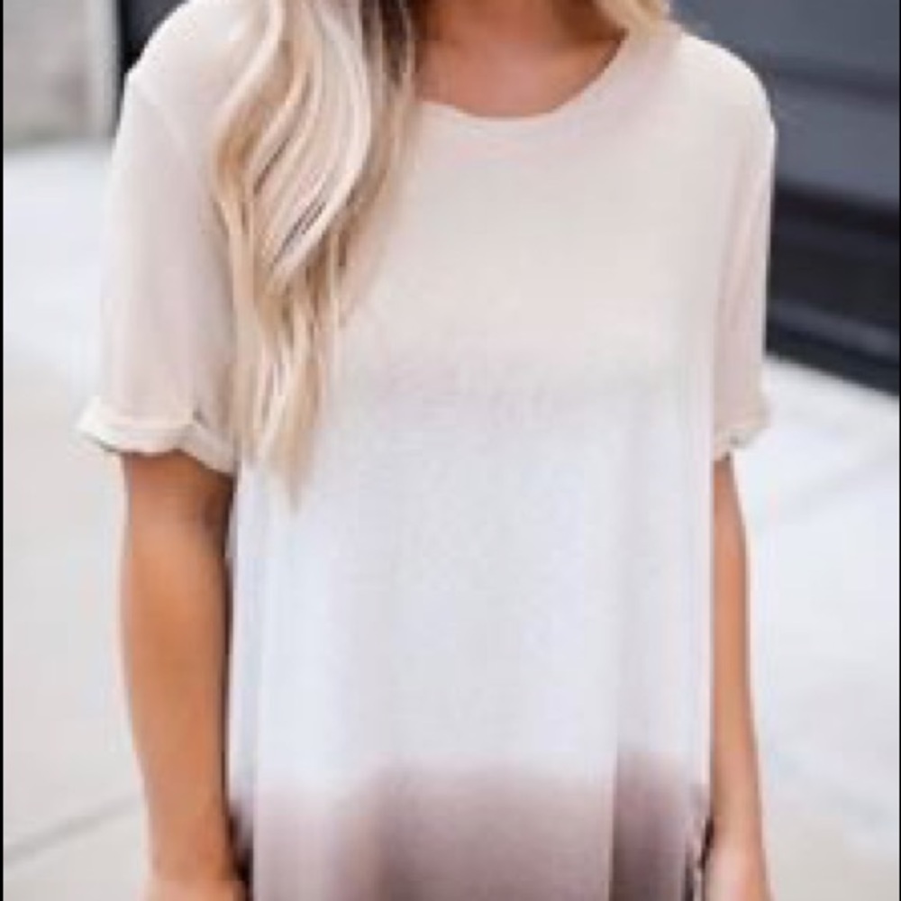 Ombré cream tan shirt